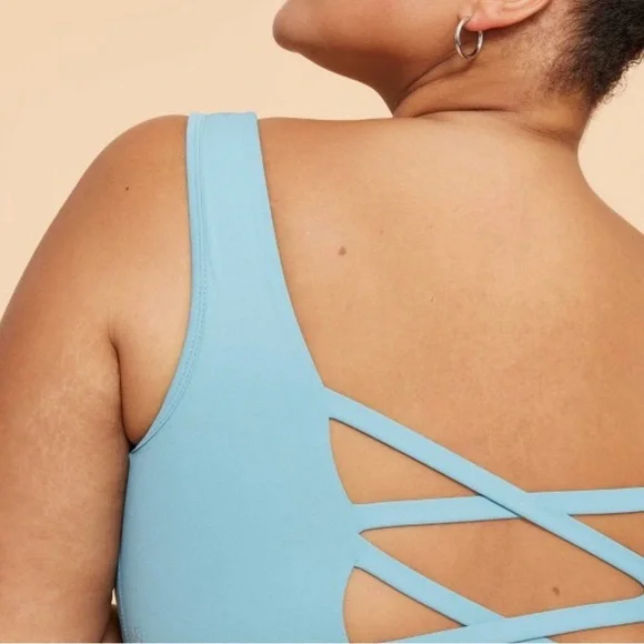Blogilates Crisscross Sports Bra Teal Blue NWT - Picture 7 of 8